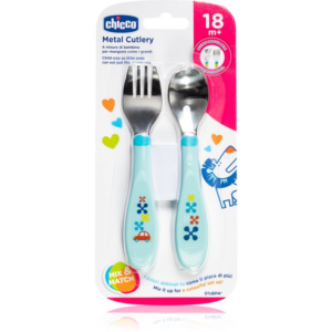 Chicco Metal Cutlery etetőkészlet 18m+ Blue-Ár