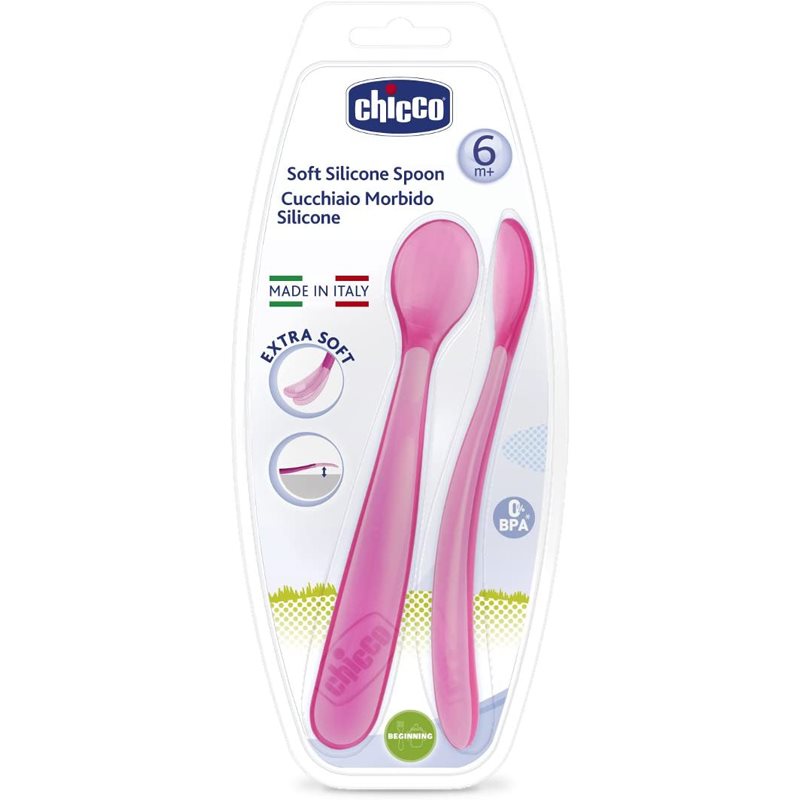 Chicco Soft Silicone kiskanál 6m+ Pink 2 db-Ár