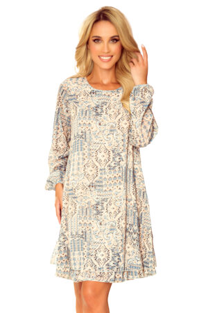 Chiffon dress with a neckline on the back