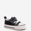 Children's canvas Velcro sneakers - black Daloma