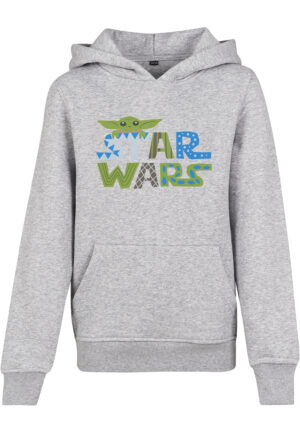Children's colorful Star Wars logo with a heather gray hood