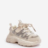Children's sneakers with crystals beige Rianalla