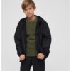 Children's summer windbreaker with front zipper black