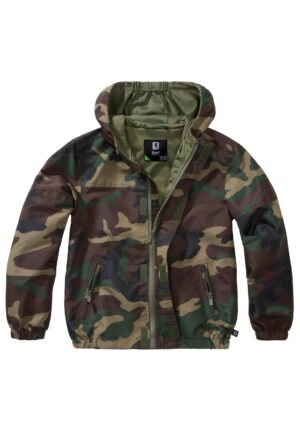 Children's summer windbreaker with front zipper for the forest