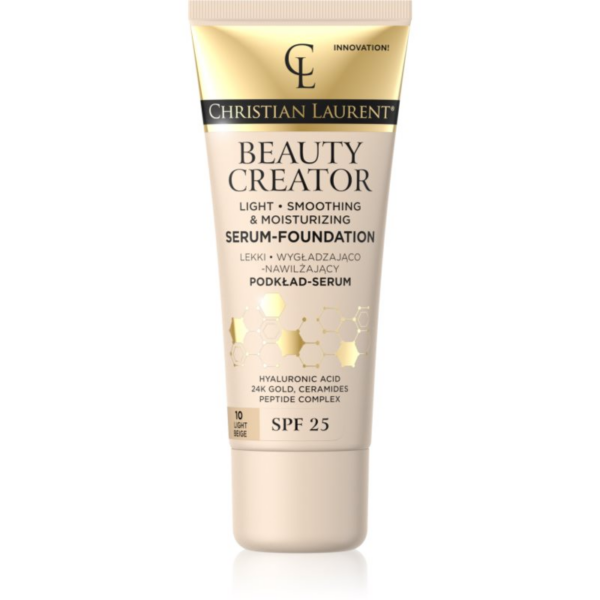 Christian Laurent Beauty Creator könnyű hidratáló alapozó SPF 25 árnyalat 10 Light Beige 30 ml-Ár