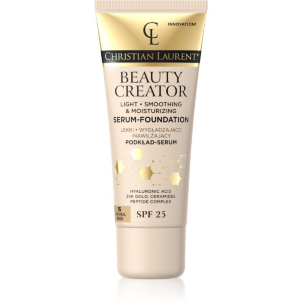 Christian Laurent Beauty Creator könnyű hidratáló alapozó SPF 25 árnyalat 15 Natural Beige 30 ml-Ár