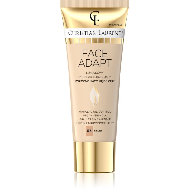 Christian Laurent Face Adapt bőrsimító hatású hidratáló alapozó árnyalat 03 Beige 30 ml-Ár