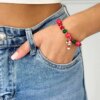 Christmas bracelet Christmas cane green