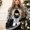 Christmas sweater with Santa Claus gray