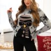 Christmas sweater with a gray snowman