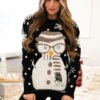 Christmas sweater with black snowman