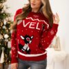 Christmas sweater with red lettering