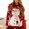 Christmas sweater with red snowman