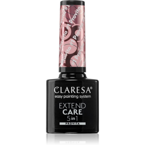 Claresa Extend Care 5 in 1 Provita bázis lakk zselés műkörömhöz regeneráló hatással árnyalat #1 5 g-Ár