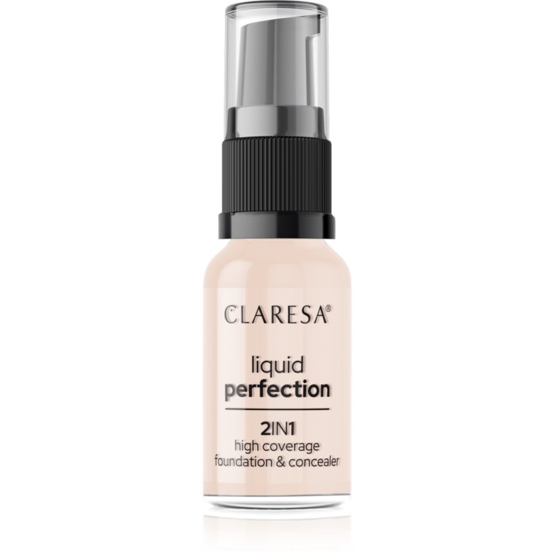 Claresa Liquid Perfection 2in1 Magas fedésű alapozó árnyalat 101 Light 18 g-Ár