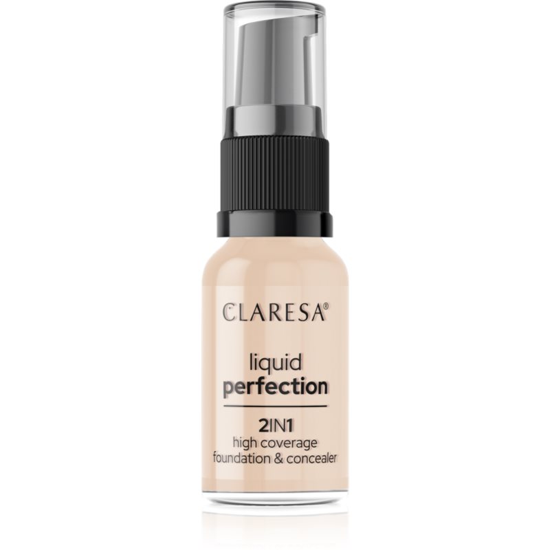 Claresa Liquid Perfection 2in1 Magas fedésű alapozó árnyalat 102 Warm Medium 18 g-Ár