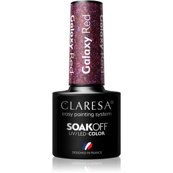Claresa SoakOff UV/LED Color Galaxy géles körömlakk árnyalat Red 5 g-Ár
