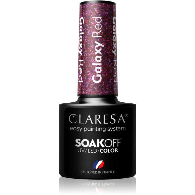 Claresa SoakOff UV/LED Color Galaxy géles körömlakk árnyalat Red 5 g-Ár