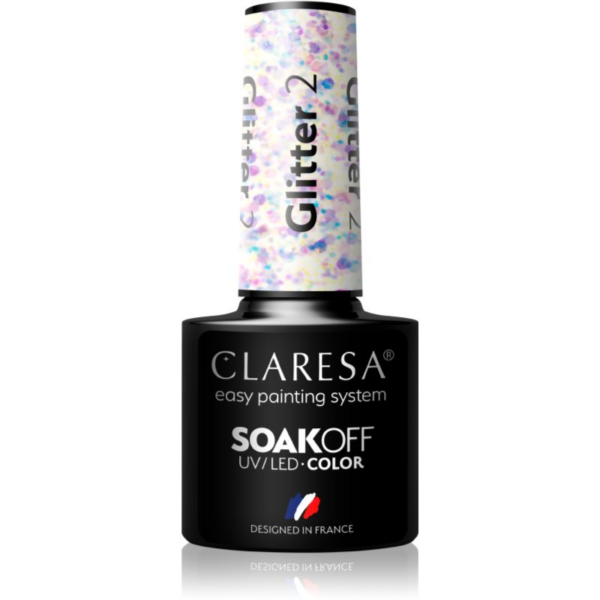 Claresa SoakOff UV/LED Color Glitter géles körömlakk árnyalat 2 5 g-Ár
