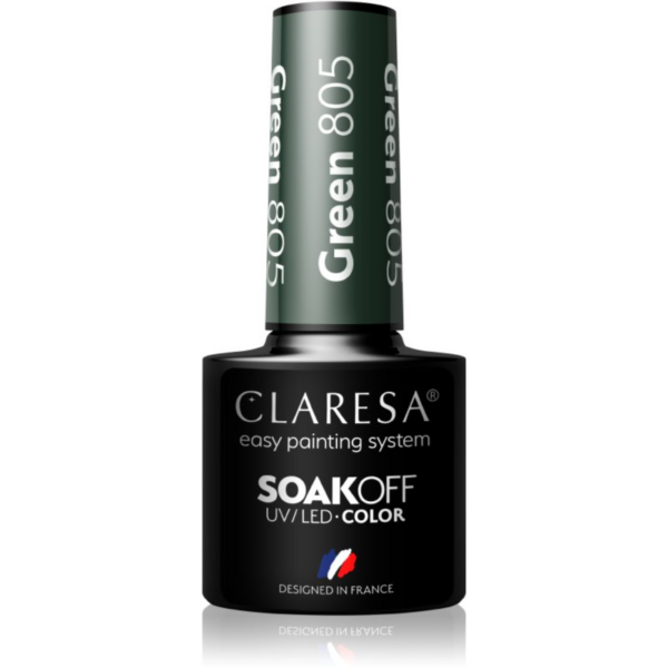 Claresa SoakOff UV/LED Color Take Me To The River géles körömlakk árnyalat Green 805 5 g-Ár