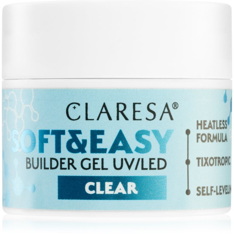 Claresa Soft&Easy Builder Gel alaplakk körmökre árnyalat Clear 12 g-Ár