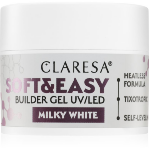 Claresa Soft&Easy Builder Gel alaplakk körmökre árnyalat Milky White 12 g-Ár