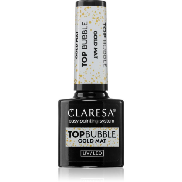 Claresa UV/LED Top Bubble zselés fedő körömlakk matt árnyalat Gold 5 g-Ár