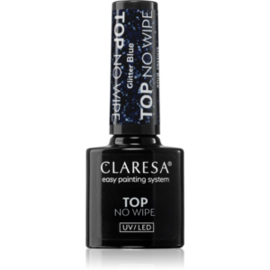 Claresa UV/LED Top Glitter No Wipe zselés fedő körömlakk csillogó árnyalat Glitter Blue 5 g-Ár