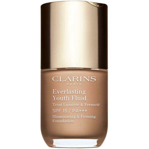 Clarins Everlasting Youth Fluid Foundation élénkítő make-up SPF 15 árnyalat 112 Amber 30 ml-Eredeti