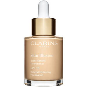 Clarins Skin Illusion Natural Hydrating Foundation világosító hidratáló make-up SPF 15 árnyalat 101W Linen 30 ml-Ár