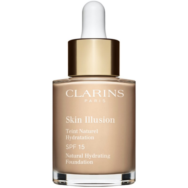 Clarins Skin Illusion Natural Hydrating Foundation világosító hidratáló make-up SPF 15 árnyalat 105N Nude 30 ml-Eredeti