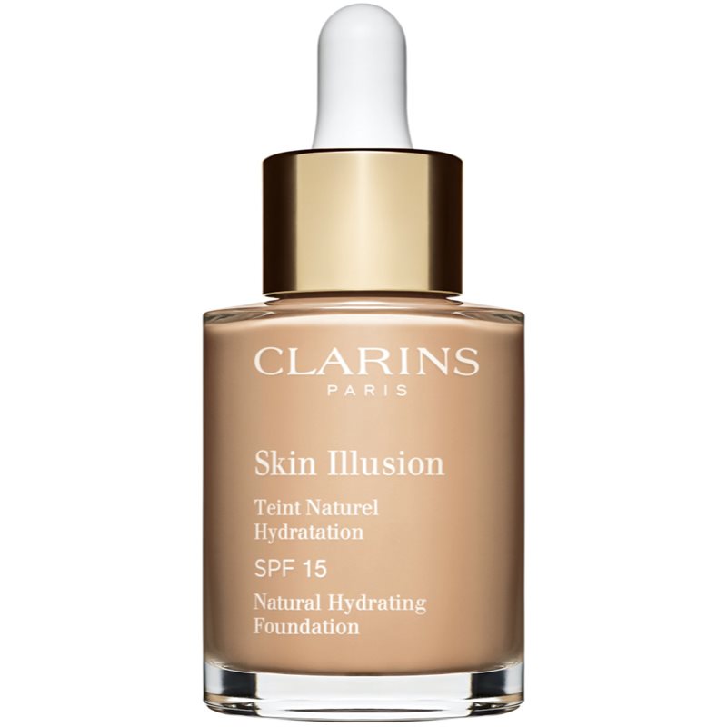 Clarins Skin Illusion Natural Hydrating Foundation világosító hidratáló make-up SPF 15 árnyalat 108.3N Organza 30 ml-Ár