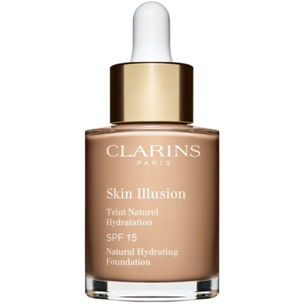 Clarins Skin Illusion Natural Hydrating Foundation világosító hidratáló make-up SPF 15 árnyalat 108W Sand 30 ml-Eredeti