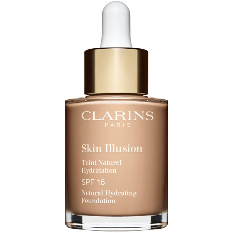 Clarins Skin Illusion Natural Hydrating Foundation világosító hidratáló make-up SPF 15 árnyalat 108W Sand 30 ml-Eredeti