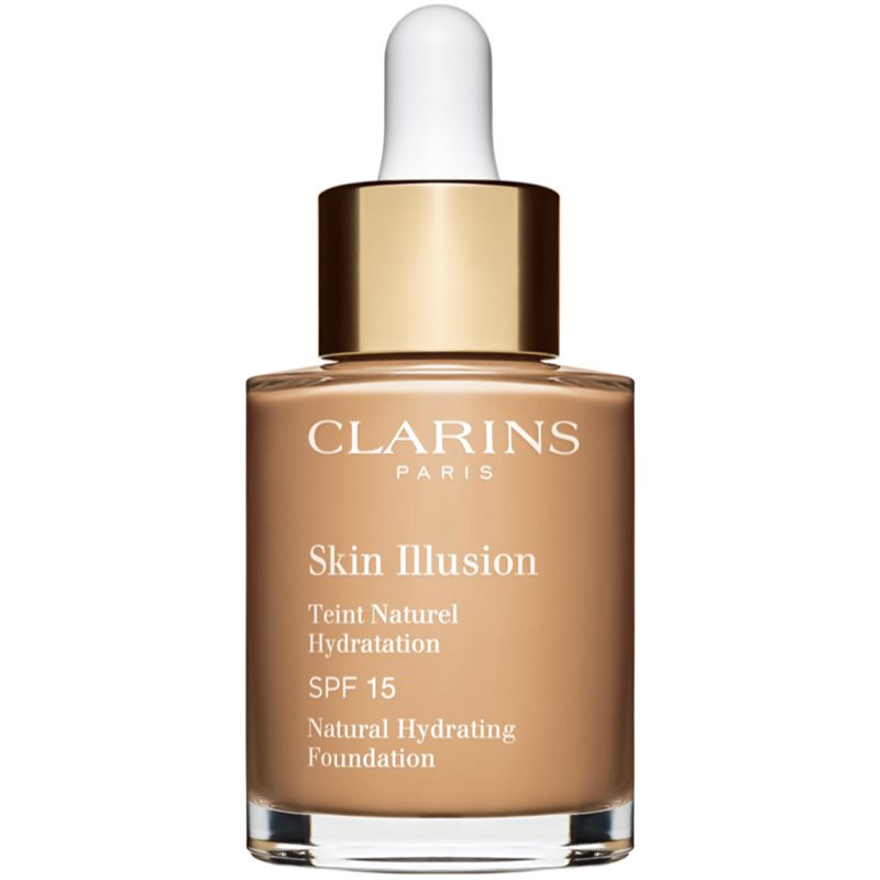 Clarins Skin Illusion Natural Hydrating Foundation világosító hidratáló make-up SPF 15 árnyalat 110N Honey 30 ml-Eredeti