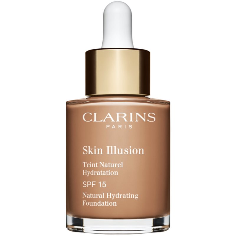 Clarins Skin Illusion Natural Hydrating Foundation világosító hidratáló make-up SPF 15 árnyalat 112.3N Sandalwood 30 ml-Eredeti