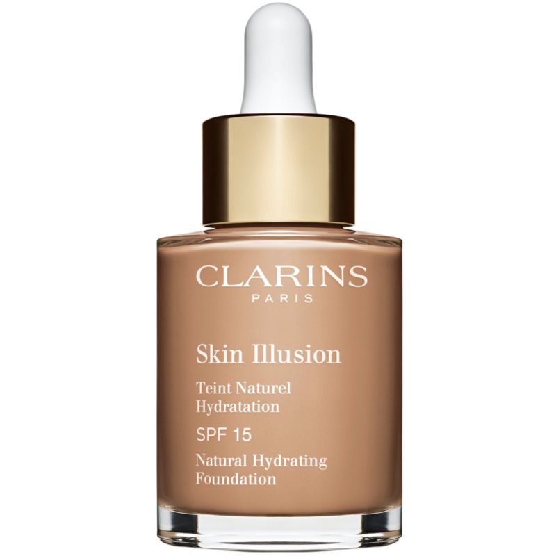 Clarins Skin Illusion Natural Hydrating Foundation világosító hidratáló make-up SPF 15 árnyalat 112C Amber 30 ml-Eredeti