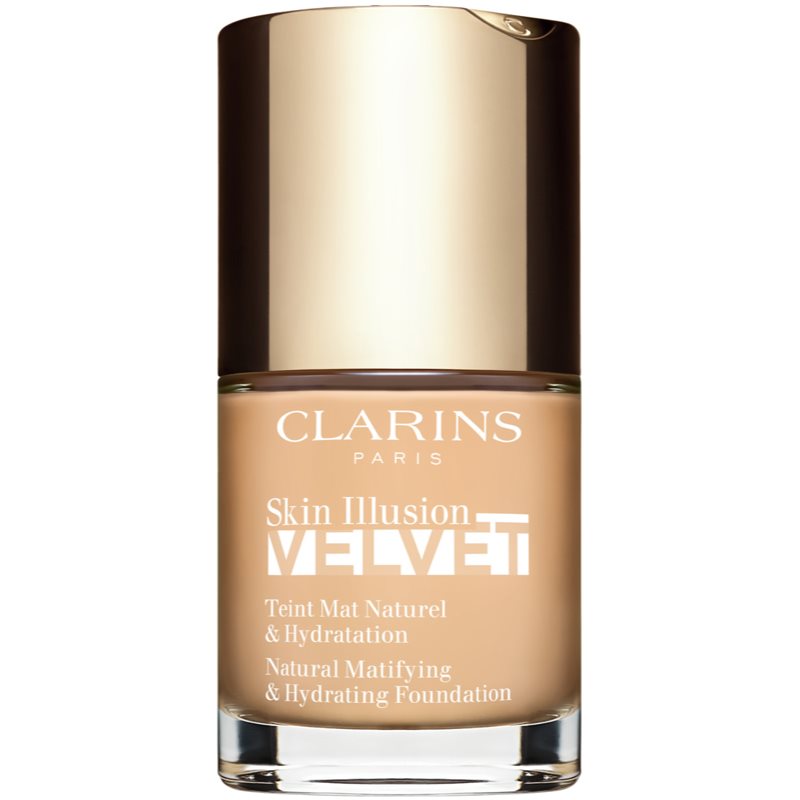 Clarins Skin Illusion Velvet mattító folyékony alapozó tápláló hatással árnyalat 103N 30 ml-Ár