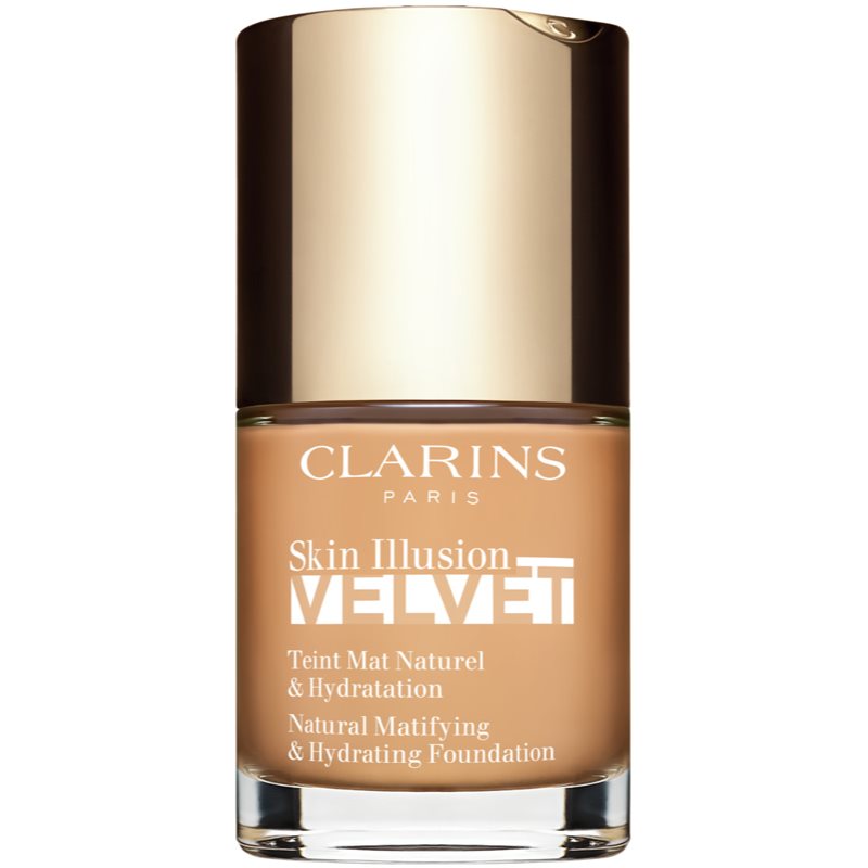 Clarins Skin Illusion Velvet mattító folyékony alapozó tápláló hatással árnyalat 108.5W 30 ml-Ár