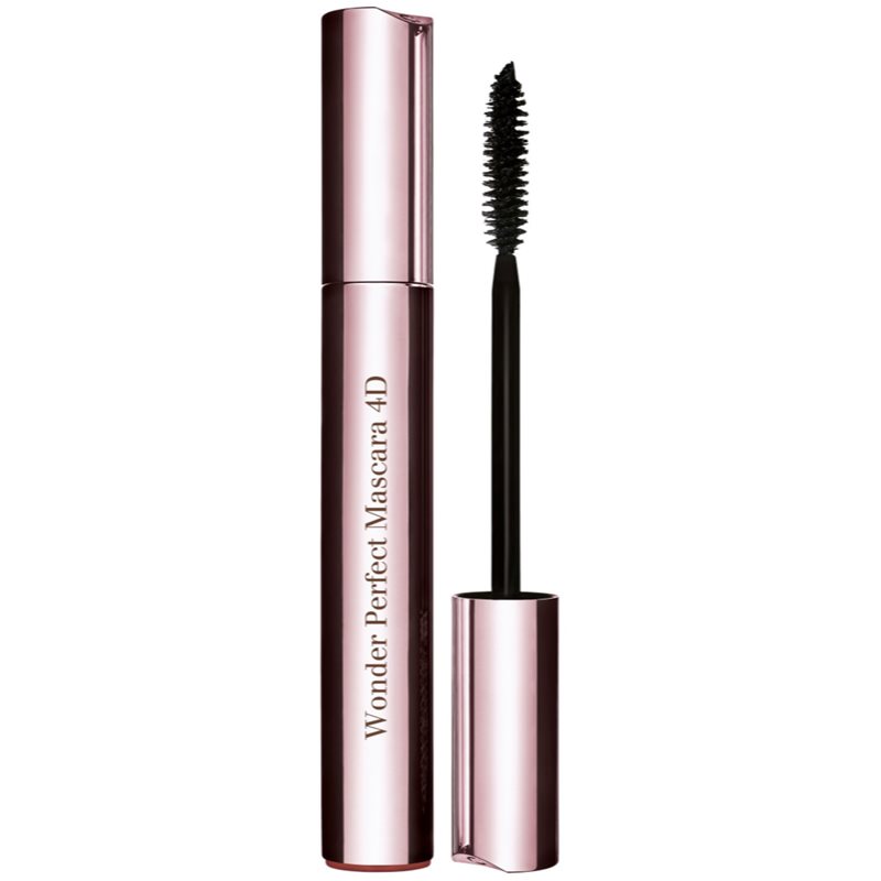 Clarins Wonder Perfect Mascara 4D dúsító és hosszabbító szempillaspirál árnyalat 01 Perfect Black 8 ml-Eredeti