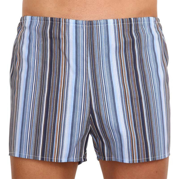 Classic men's boxer shorts Foltýn blue with oversized stripes