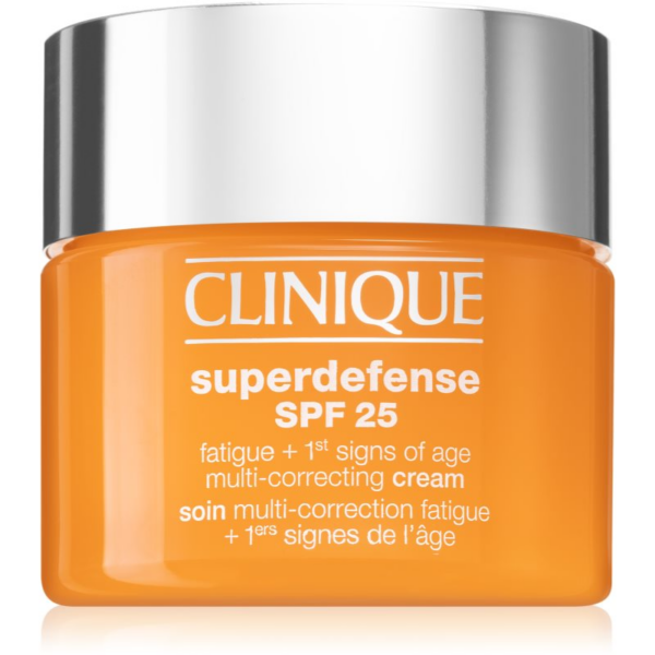 Clinique Superdefense™ SPF 25 Fatigue + 1st Signs Of Age Multi-Correcting Cream krém az öregedés első jelei ellen kombinált és zsíros bőrre SPF 25 50-Ár