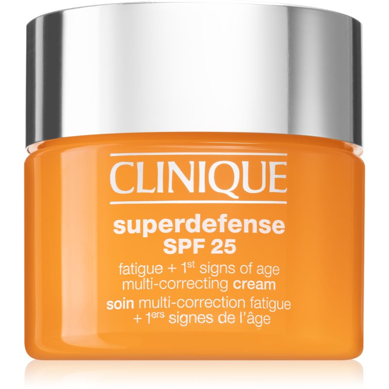 Clinique Superdefense™ SPF 25 Fatigue + 1st Signs Of Age Multi-Correcting Cream krém az öregedés első jelei ellen kombinált és zsíros bőrre SPF 25 50-Ár