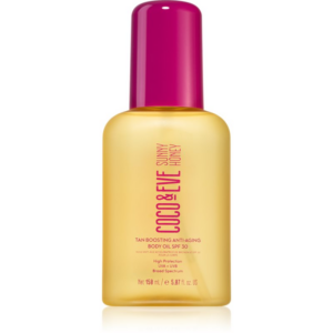 Coco & Eve Sunny Honey Tan Boosting Anti-Aging Body Oil SPF 30 napozást elősegítő védő olaj a bőr öregedése ellen SPF 30 150 ml-Ár