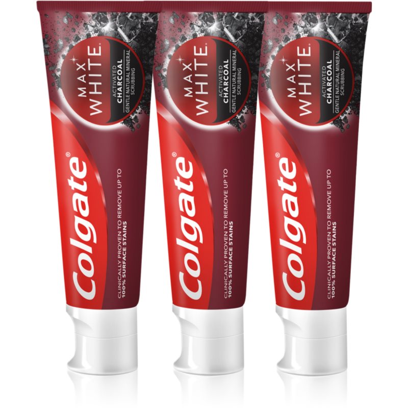 Colgate Max White Charcoal fehérítő fogkrém 3 x 75 ml-Ár