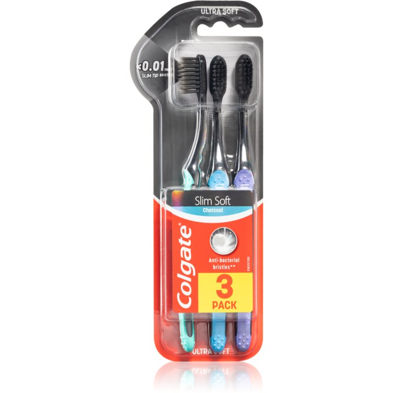 Colgate Slim Soft Active fogkefe aktív szénnel soft 3 db-Eredeti