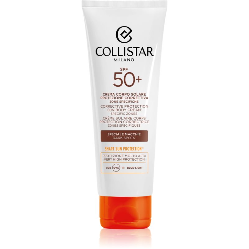 Collistar CORRECTIVE PROTECTION SUN BODY CREAM SPECIFIC ZONES SPF 50+ intenzív önbarnító krém a pigment foltok ellen 100 ml-ár