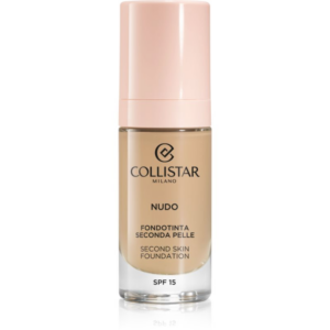 Collistar NUDO Second Skin Foundation SPF 15 világosító hidratáló make-up kisimító hatással árnyalat 2G Beige Dorato 30 ml