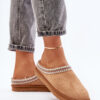 Comfortable home footwear slippers with embroidery women's inblu FX000021 camel