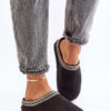 Comfortable slippers with embroidery women's inblu FX000021 black